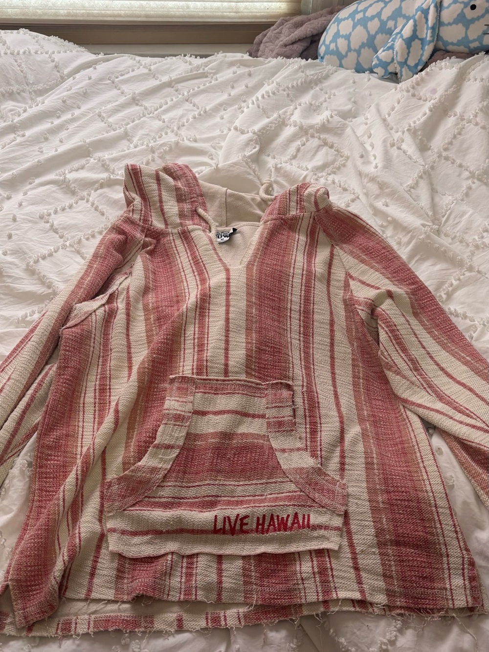 Emerica Striped Baja Hoodie - Cream and Dusty Rose